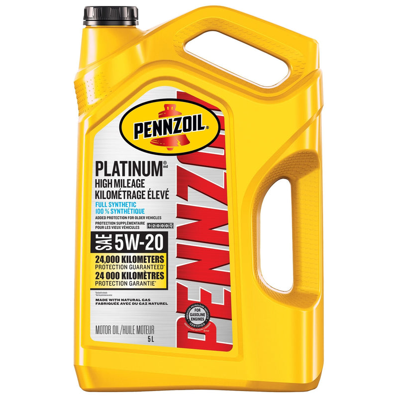 Platinum High Mileage 5W20 Synthetic Engine/Motor Oil, 5-L E3827