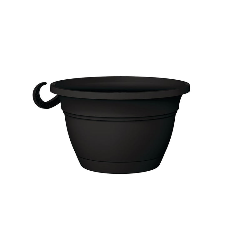 Eclipse Hanging Plastic Basket Round Planter with Saucer Tray, Assorted Sizes L2030