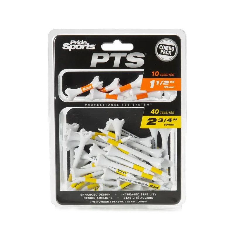 Pride Evolution Plastic Golf Tee Combo Pack, 40-pk, White N9022