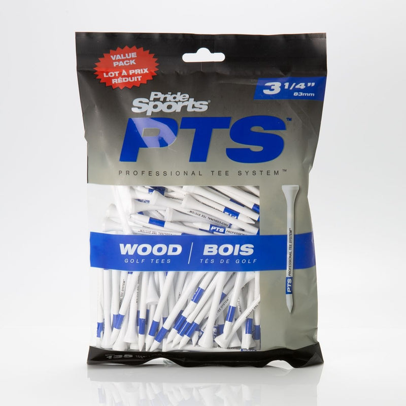 Pride Professional Biodegradable Hardwood Golf Tee, 3-1/4-in, 75-pk, White V3089