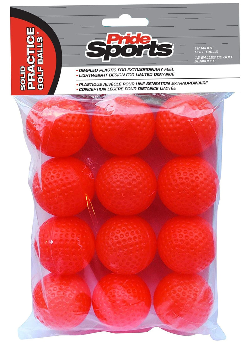Dimpled Plastic Practice Golf Balls, Lightweight, 12-pk, Assorted Colours N0499