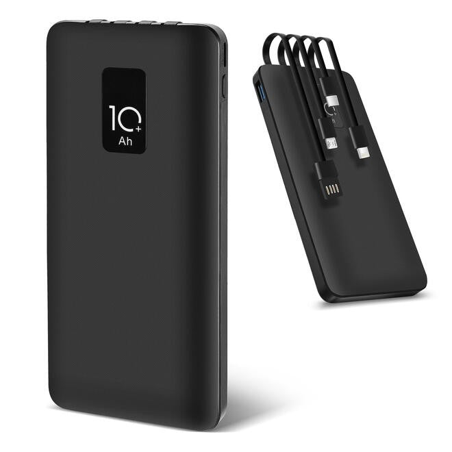 4 in 1 Fast Charging Power Bank with Built-in Cables, 10000mAh - PrimeCables T1865