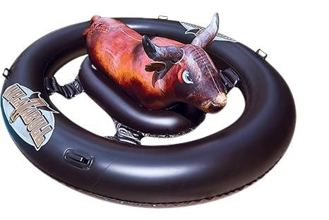 Inflatabull Inflatable Bull Ride-On Lake/Pool Float Toy, Brown E5539