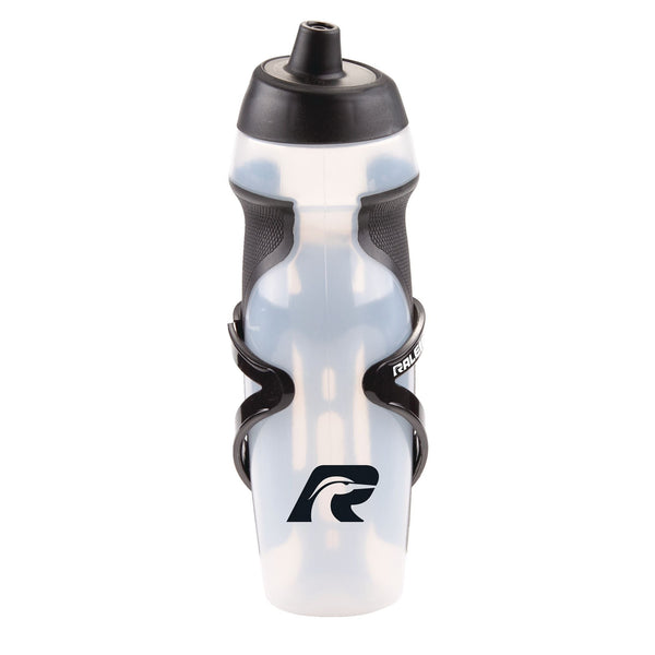 Easy-Squeeze Bike Water Bottle withCage/Holder, Transculent, 20.2-oz N0065