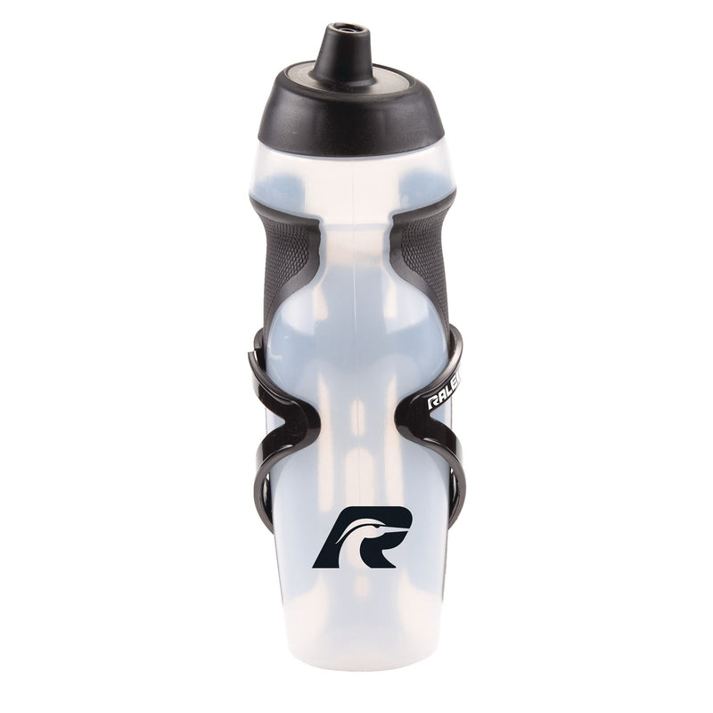 Easy-Squeeze Bike Water Bottle withCage/Holder, Transculent, 20.2-oz N0065