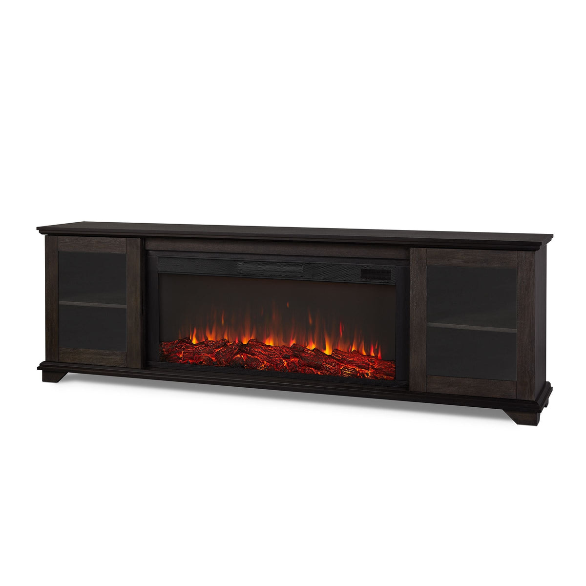 Benjamin Landscape Electric Fireplace TV Stand, 81-in, 1500W, Includes Remote Control, Weathered Wood