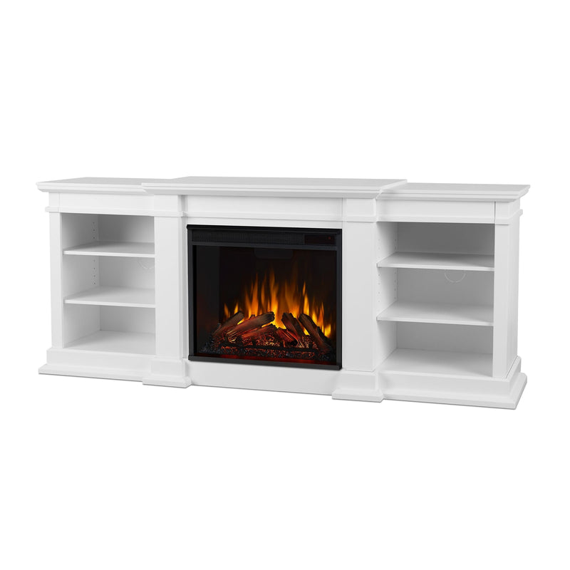Fresno Electric Media Indoor Electric Fireplace TV Stand, 72-in, 1500W, White Z5225