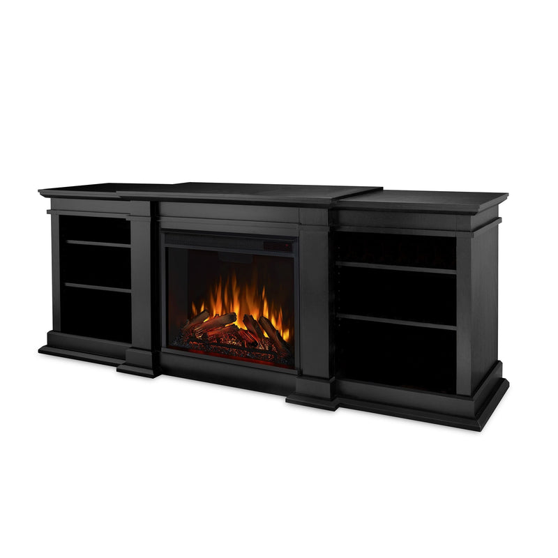 Fresno Media Indoor Electric Fireplace TV Stand, 72-in, 1500W, Black L1023