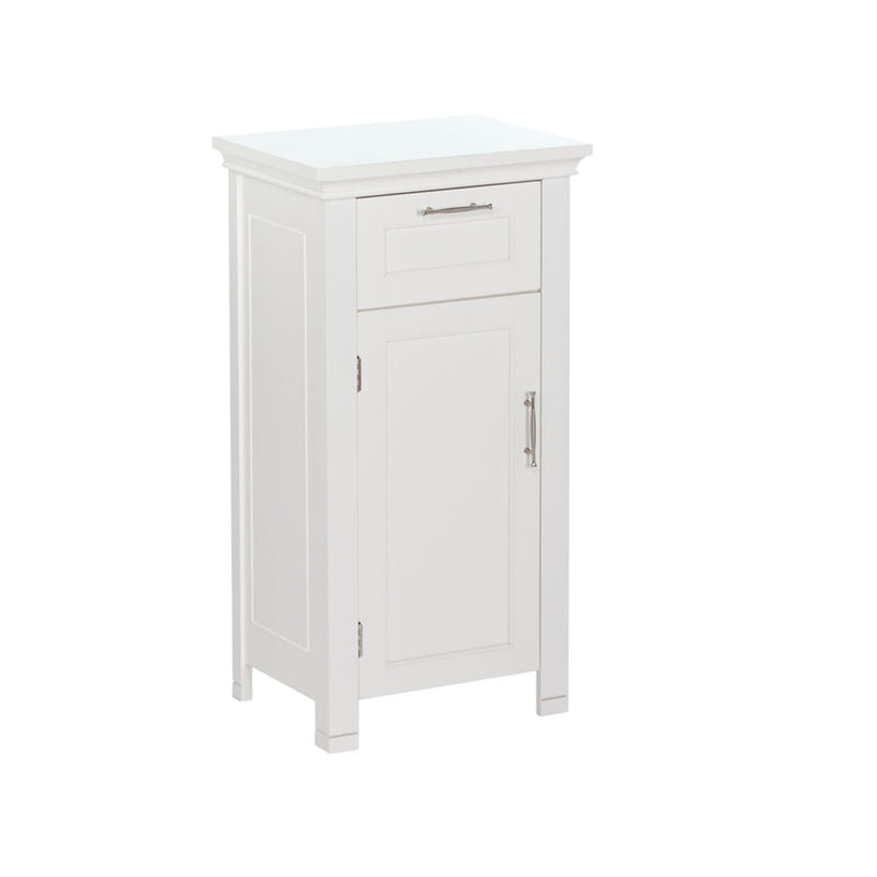 Home Somerset Single Door Bathroom & Laundry Storage Cabinet with Drawer & Adjustable Shelf, White P8635