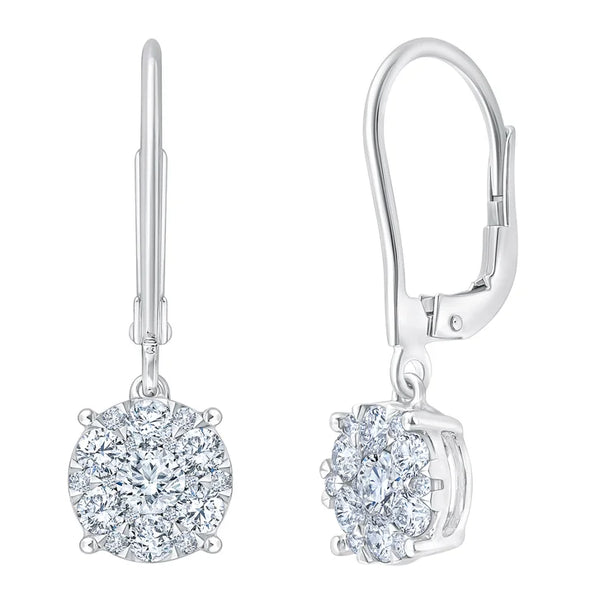 Round Brilliant Diamond Drop Earrings (1.00 ctw) J7282