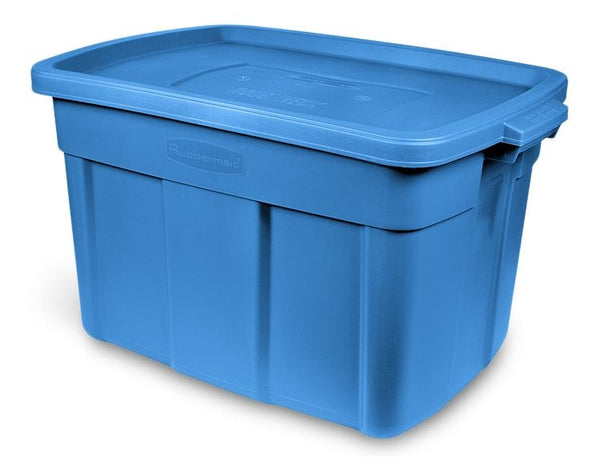 Roughneck Stackable Storage Box with Lid, 68-L, Blue E1468