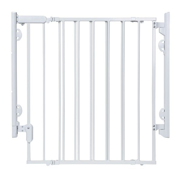 Ready To Install Top of the Stairs Baby Safety Gate, White J6053
