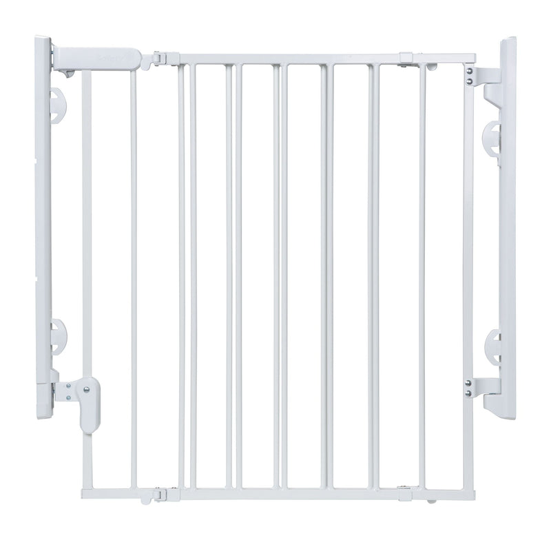 Ready To Install Top of the Stairs Baby Safety Gate, White J6053