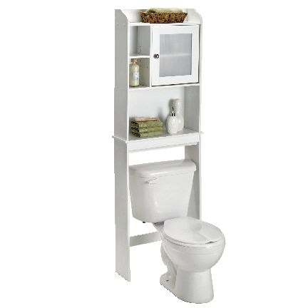 Caraway 1-Door Over-The-Toilet Spacesaver Bathroom Storage Shelf/Cabinet, Soft White C2719