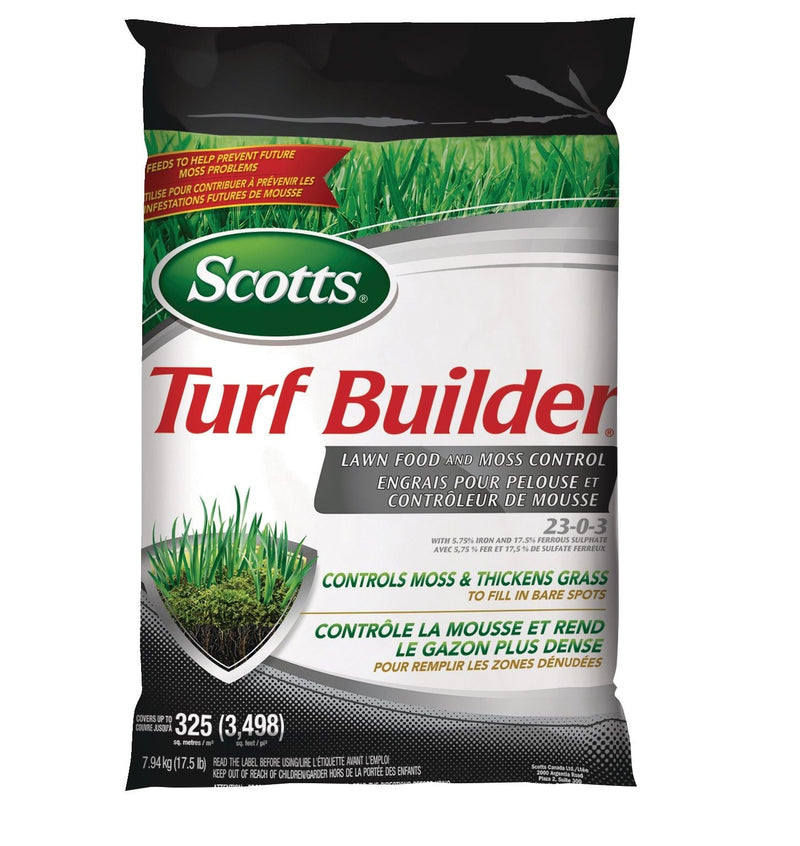 Turf Builder Lawn Food and Moss Control, 23-0-3, 7.94-kg, 325-m² H3813
