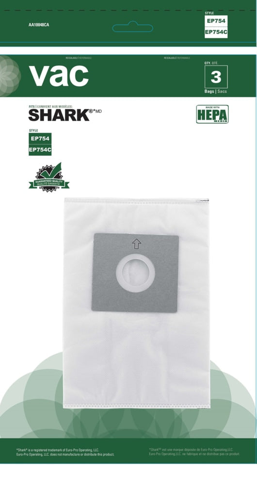 HEPA Replacement Vacuum Cleaner Bags, Style EP754C, 3-pk X5244