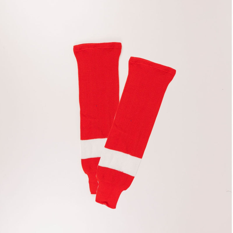 Knit Hockey Socks, Red/White, Assorted Sizes M3099