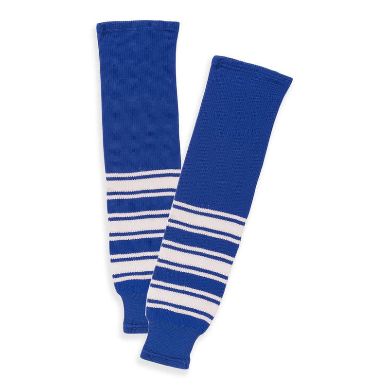 Knit Hockey Socks, Blue/White, Assorted Sizes V3234