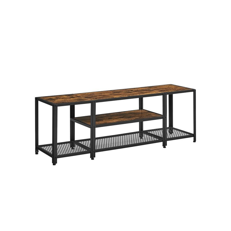 Home 3-Tier Industrial Rustic Brown TV Stand U9284