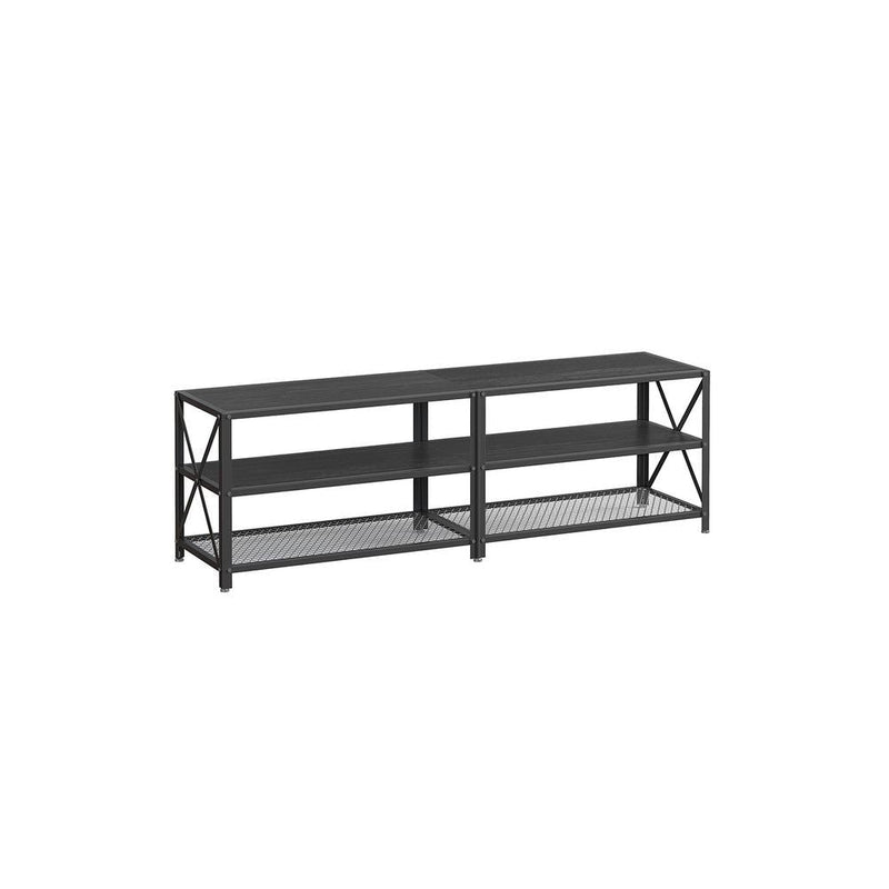 Home 70-in 3-Tier Industrial Black TV Stand M5253