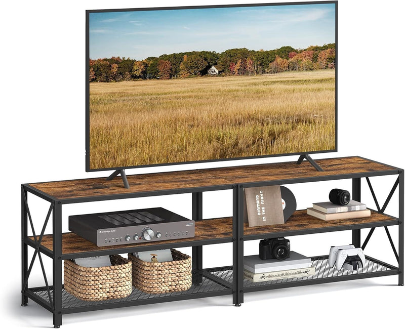 Home 70-in 3-Tier Industrial Rustic Brown TV Stand S1492