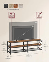 Home 70-in 3-Tier Industrial Rustic Brown TV Stand
