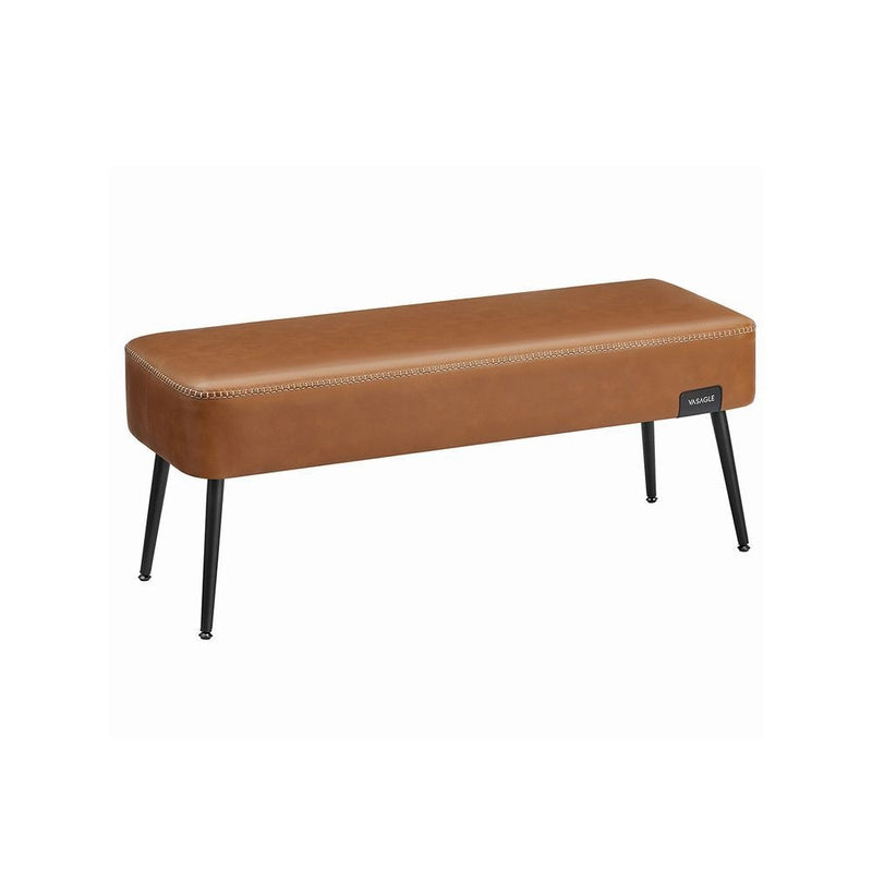 Home EKHO Collection Caramel Brown Synthetic Leather Bench O2786