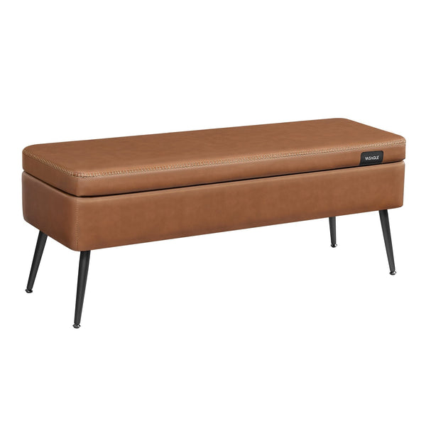 Home Mid-Century Ink Black Ottoman Storage Bench U0366