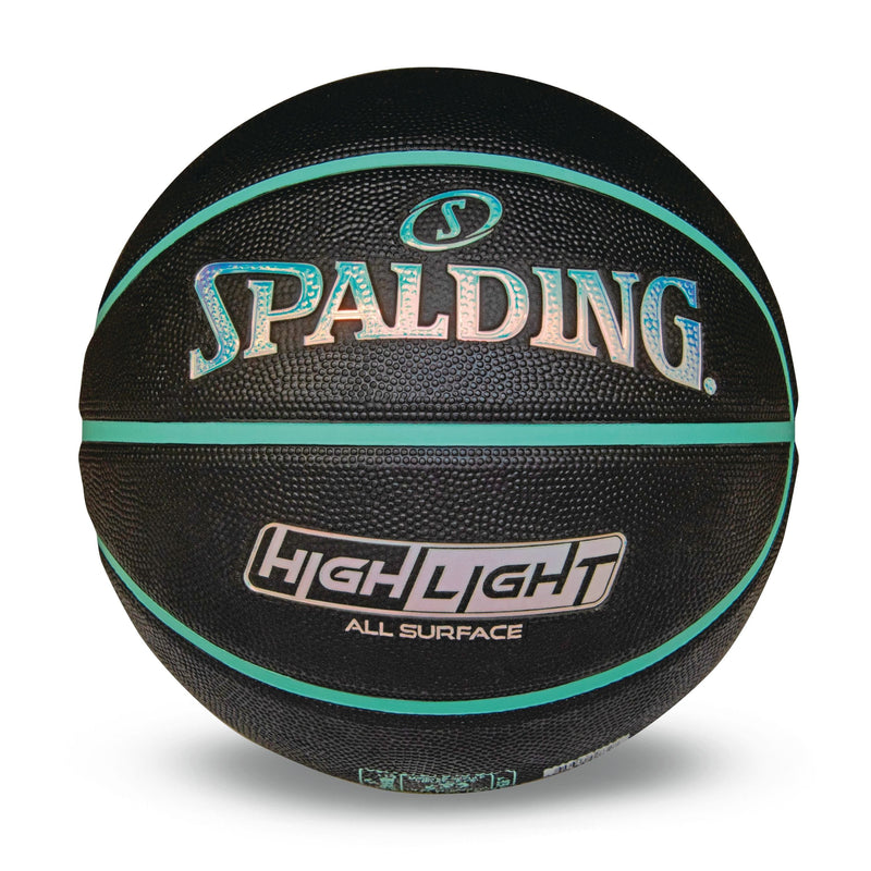 Highlight Foil Basketball, Black/Mint, Size 7 L5040