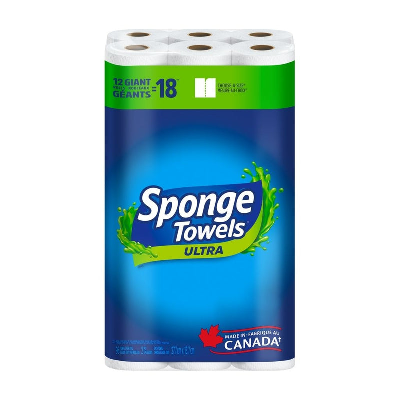 Ultra Choose-A-Size Giant Roll Paper Towels, 2-ply, 12-pk W3967