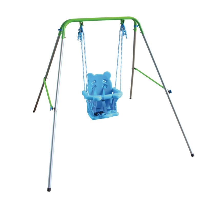 Outdoor Foldable Metal/Steel Swing Set, Ages 12-36 Months, 55-lb Capacity T3092