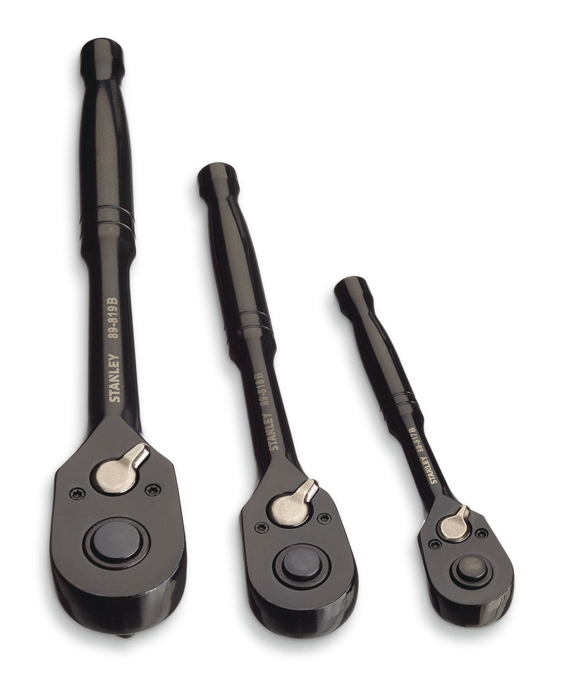 Professional Grade Black Chrome Ratchet Set, 3-pc B7203