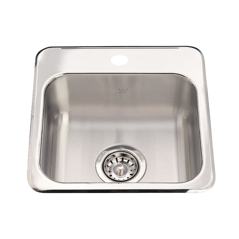 Drop-In 1-Hole Stainless Steel Sink, 15x15-in Z3623