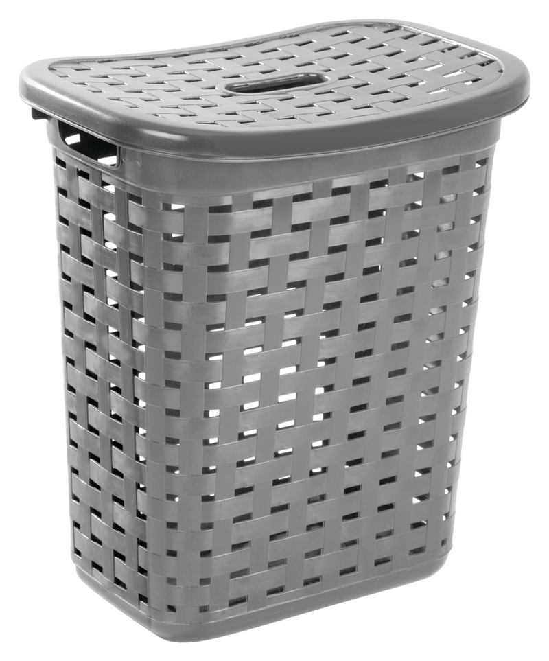 Weave Laundry Hamper, Plastic, Grey S6397