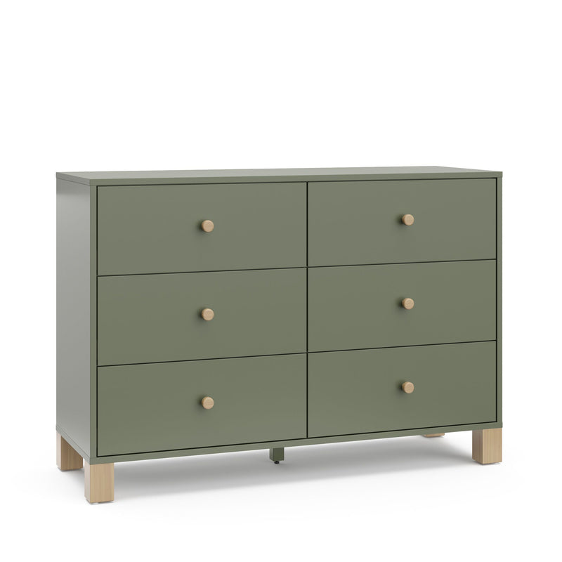 California 6-Drawer Olive/Driftwood Double Dresser/Chest H2966