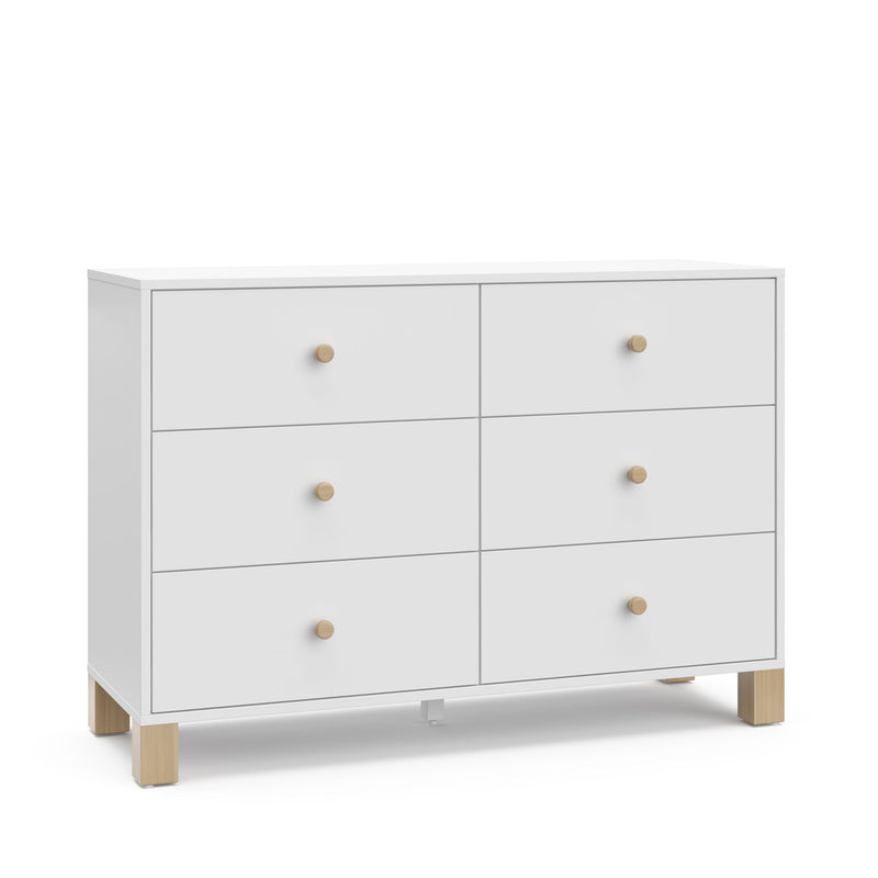 California 6-Drawer White/Driftwood Double Dresser/Chest E1502