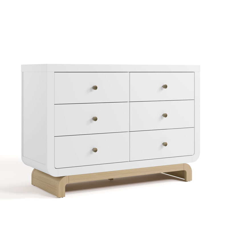 Santorini 6-Drawer White/Driftwood Double Dresser/Chest M8755
