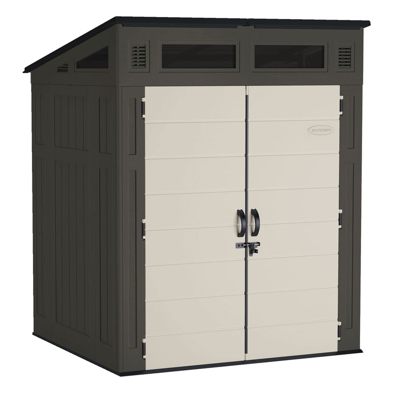 Modernist Outdoor Storage Shed, Grey, 6-ft x 5-ft C4526