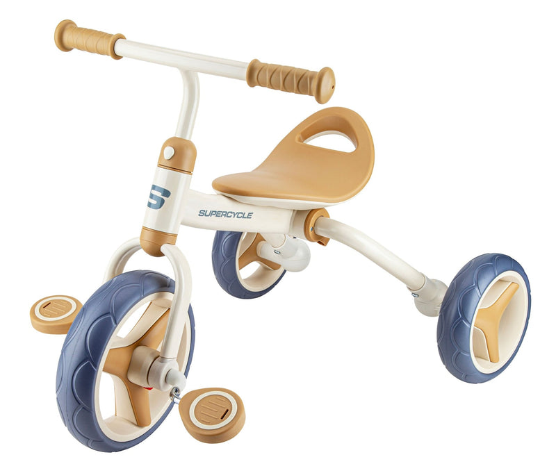 2-in-1 Toddlers & Kids' Tricycle with Detachable Pedals, 8-in, Beige E6686