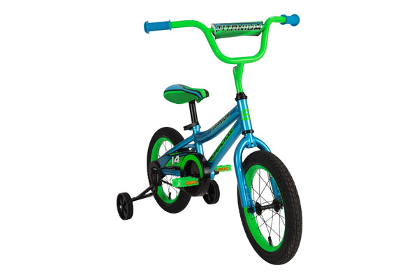 Titanium Kids' Bike with Training Wheels, Blue,14-in W9010