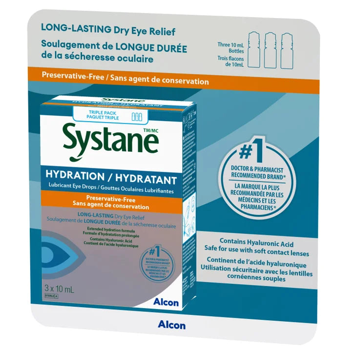 Systane Hydration Eye Drops, 3 x 10 mL L6115