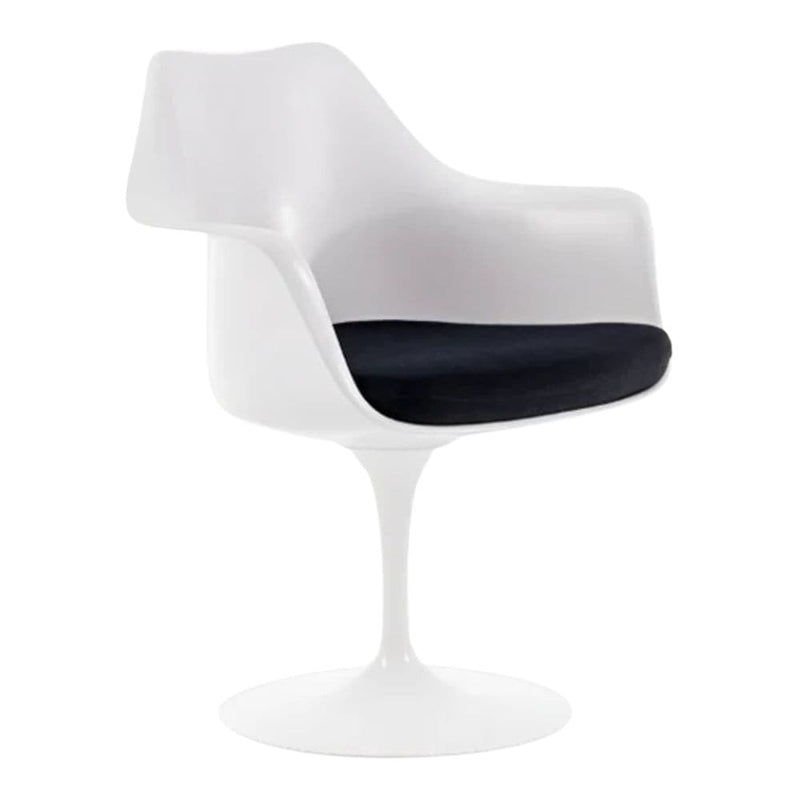 Tulip Chair with Arm, Fiberglass, Black T4274