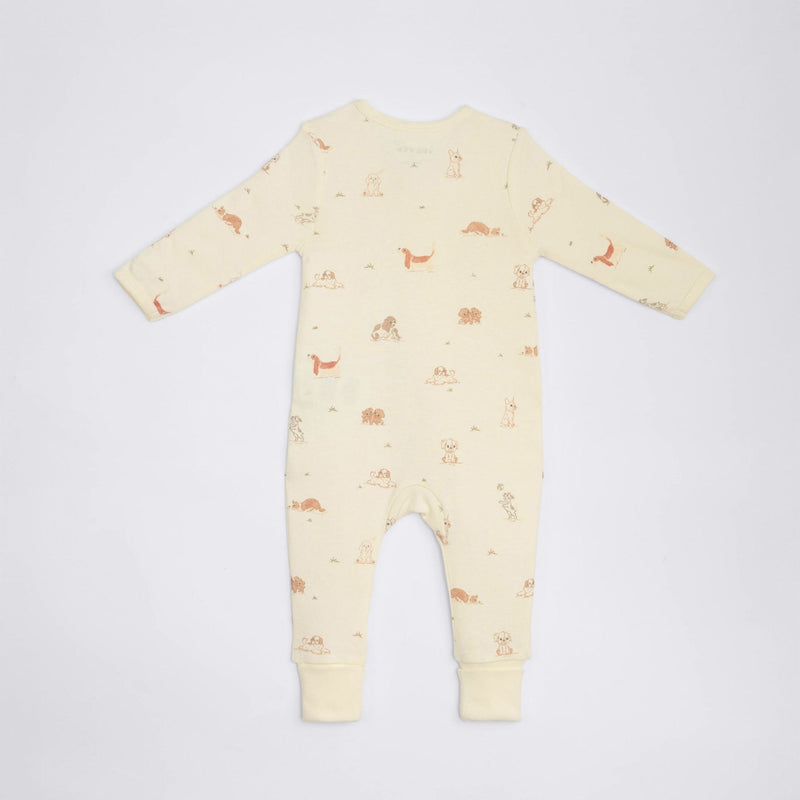Dog Print Premium Organic Cotton Play and Grow Rib Foot Zippy, Various Sizes L6226