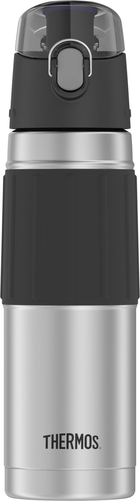 Stainless Steel Water Bottle, 530-mL, Black, with Push Button Lid K4740
