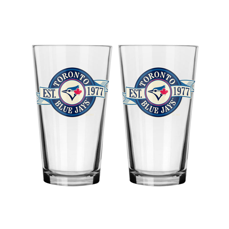Pint Drinking Glass Set For Baseball Fans/Collectors, 16-oz, 2-pk I9884