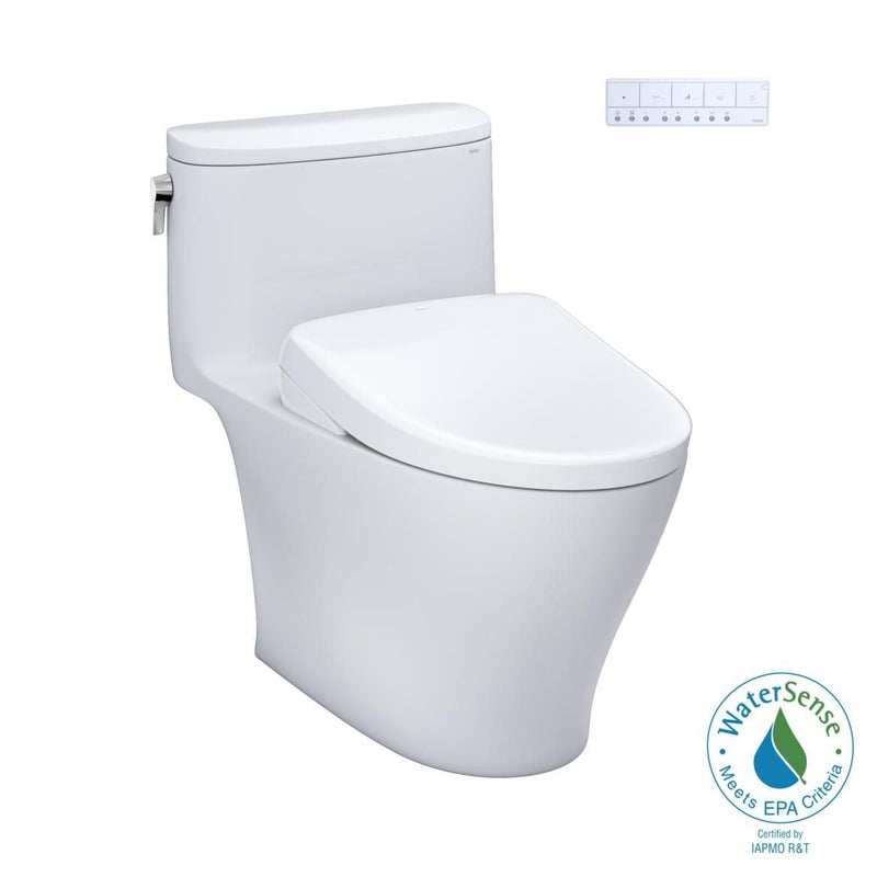 WASHLET+ Nexus One-Piece Elongated 1.28 GPF Toilet with S7 Contemporary Bidet Seat, Cotton White T1626