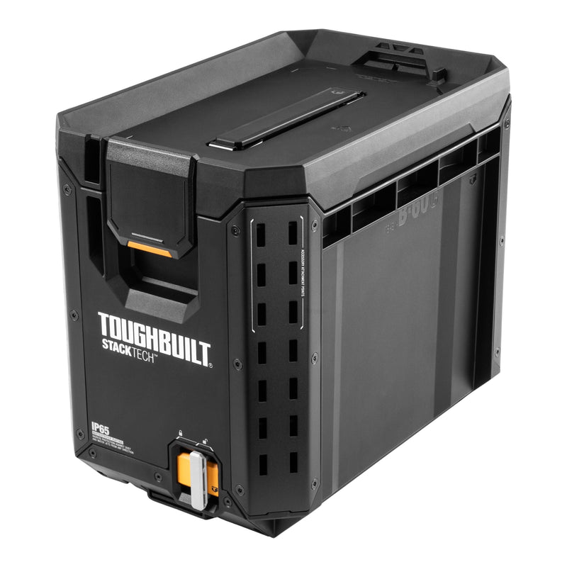 Half Portable Modular Plastic/Metal Tool Box with Inner Tray and 5 Dividers, IP65-Rated, Black B1632