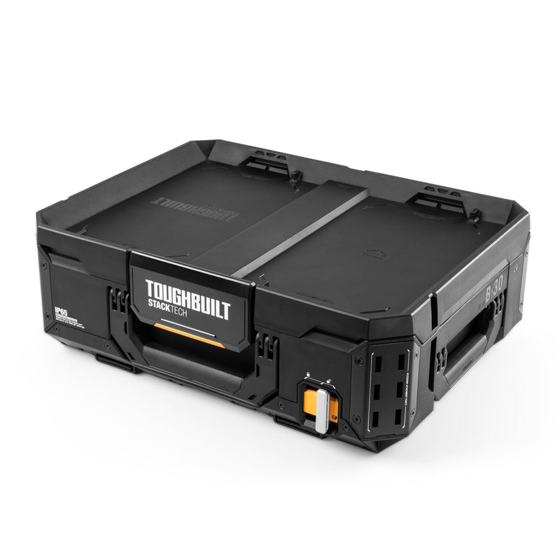 Top Portable Modular Plastic/Metal Tool Box with 4 Dividers and 4 Bins, IP65-Rated, Black Y4587