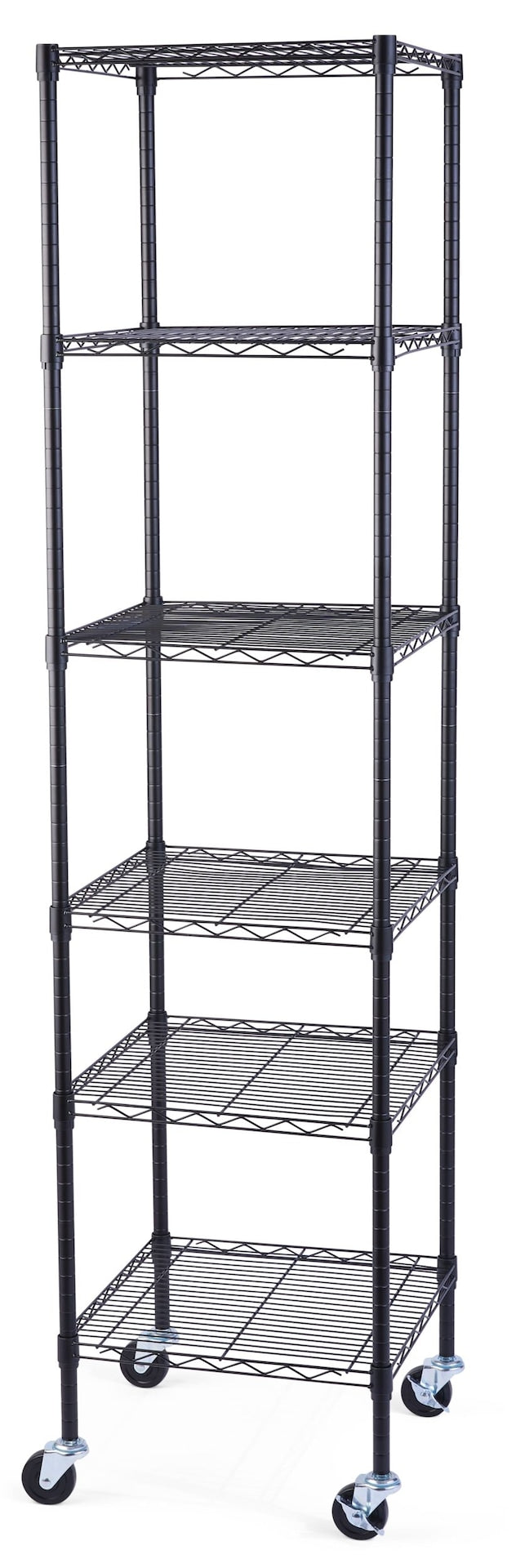 6-Tier Slim Small Space Storage Rack with Adjustable Shelves, No Tool Assembly D9378