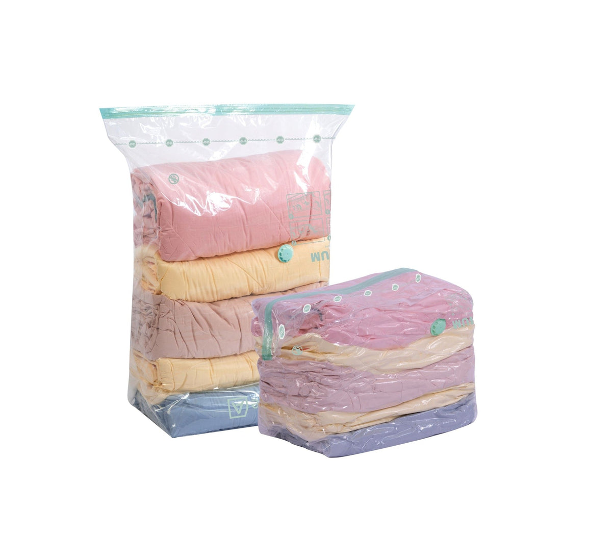 Cube Reusable Vacuum Seal Storage Bag with Pump, Multi-Size, 2-pk